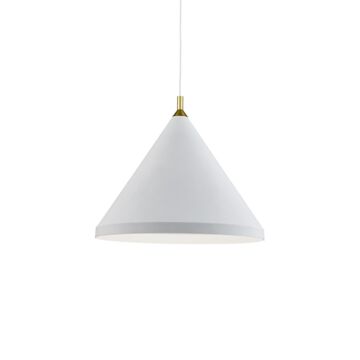 Dorothy One Light Pendant in White With Gold Detail by Kuzco Lighting