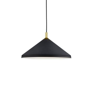 Dorothy One Light Pendant in Black With Gold Detail by Kuzco Lighting