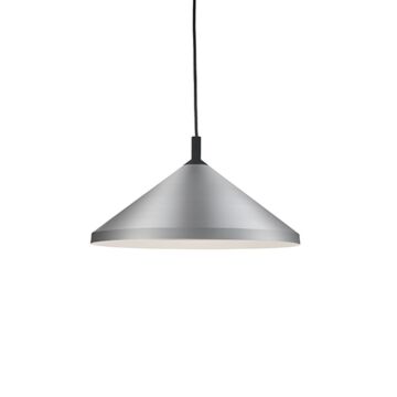 Dorothy One Light Pendant in Brushed Nickel With Black Detail by Kuzco Lighting