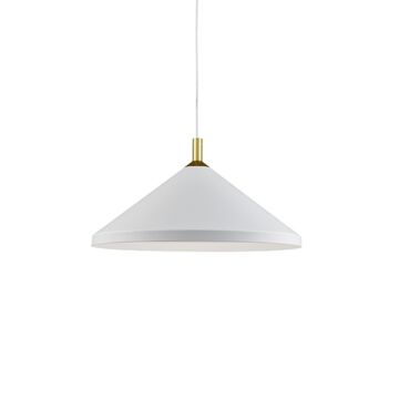 Dorothy One Light Pendant in White With Gold Detail by Kuzco Lighting