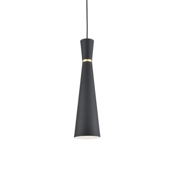 Vanderbilt One Light Pendant in Black With Gold Detail by Kuzco Lighting
