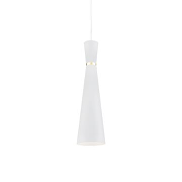 Vanderbilt One Light Pendant in White With Gold Detail by Kuzco Lighting