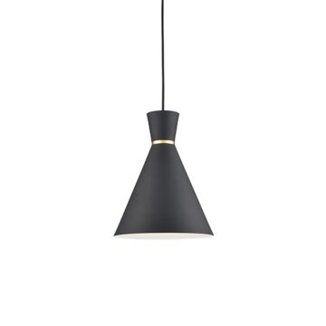 Vanderbilt One Light Pendant in Black With Gold Detail by Kuzco Lighting