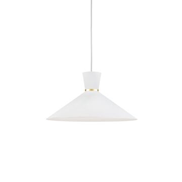 Vanderbilt One Light Pendant in White With Gold Detail by Kuzco Lighting