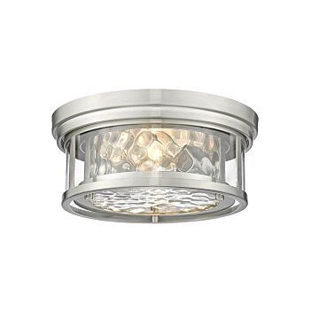 Z-Lite Clarion 2-Light Flush Mount Ceiling Light In Brushed Nickel