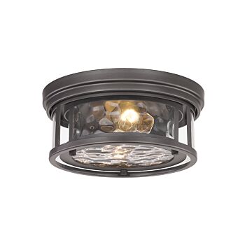 Z-Lite Clarion 2-Light Flush Mount Ceiling Light In Bronze