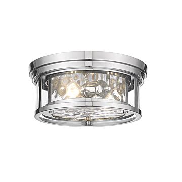 Z-Lite Clarion 2-Light Flush Mount Ceiling Light In Polished Nickel