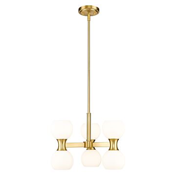 Artemis 6-Light Chandelier in Modern Gold