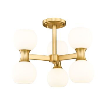 Artemis 6-Light Semi Flush in Modern Gold