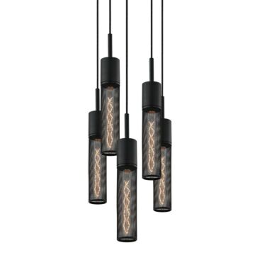 Sonneman Gotham 12 Inch 5 Light Pendant in Textured Black