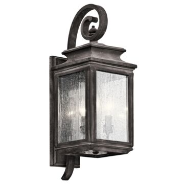 Wiscombe Park Three Light Outdoor Wall Mount in Weathered Zinc by Kichler