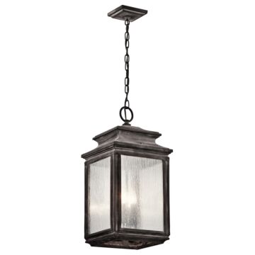 Wiscombe Park Four Light Outdoor Pendant in Weathered Zinc by Kichler