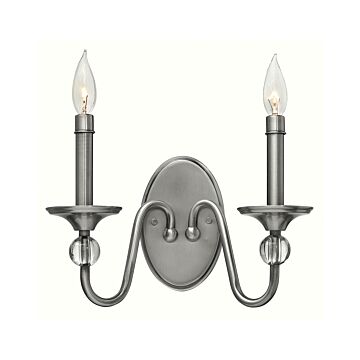 Hinkley Eleanor 2-Light Wall Sconce In Polished Antique Nickel