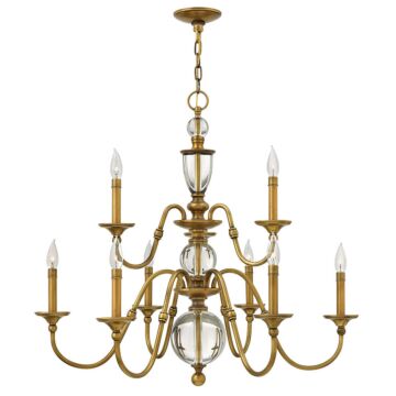 Hinkley Eleanor 9-Light Chandelier In Heritage Brass