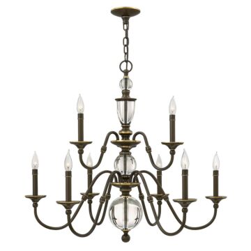 Hinkley Eleanor 9-Light Chandelier In Light Oiled Bronze