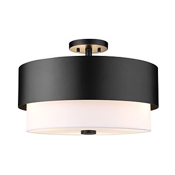 Counterpoint 3-Light Semi Flush in Matte Black