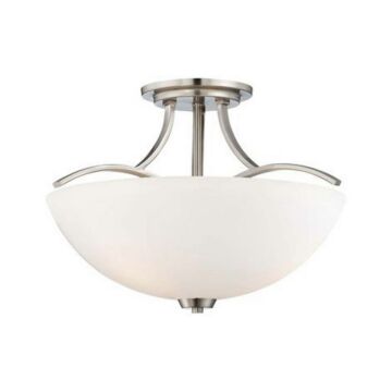 Overland Park Three Light Semi Flush Mount in Brushed Nickel by MinkaLavery