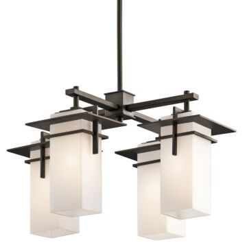 Caterham Four Light Outdoor Chandelier in Olde Bronze by Kichler
