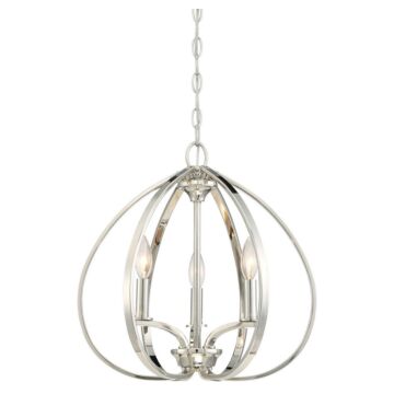 Tilbury Three Light Pendant in Polished Nickel by MinkaLavery