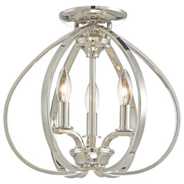 Tilbury Three Light Semi Flush Mount in Polished Nickel by MinkaLavery
