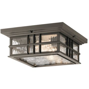 Beacon Square Two Light Outdoor Ceiling Mount in Olde Bronze by Kichler