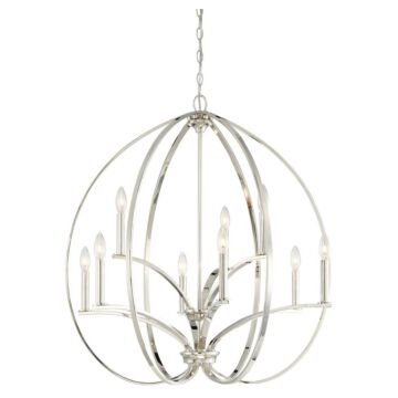 Tilbury Nine Light Chandelier in Polished Nickel by MinkaLavery