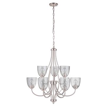 Serene Nine Light Chandelier in Brushed Polished Nickel by Craftmade