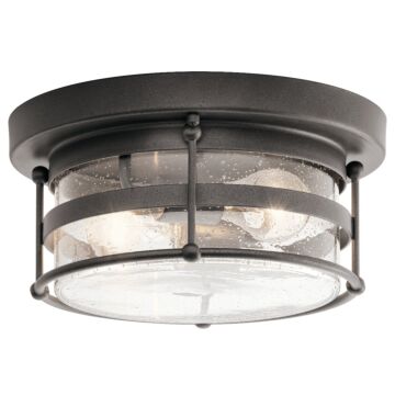 Mill Lane Two Light Outdoor Ceiling Mount in Anvil Iron by Kichler