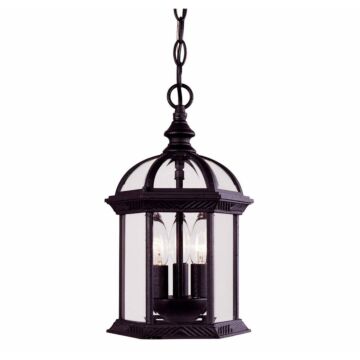 Kensington Three Light Hanging Lantern in Textured Black by Savoy House