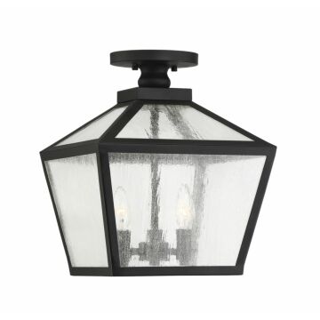 Woodstock Three Light Flush Mount in Black by Savoy House