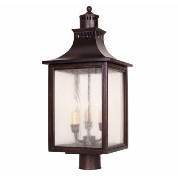 Monte Grande Three Light Post Lantern in English Bronze by Savoy House