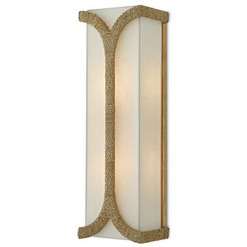Currey & Company 2-Light 24" Carthay Wall Sconce in Natural and Dark Contemporary Gold Leaf