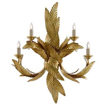Apollo 4-Light Wall Sconce in Contemporary Gold Leaf