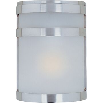Arc One Light Outdoor Wall Lantern in Stainless Steel by Maxim