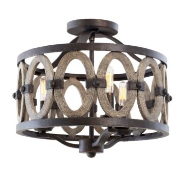 Belmont Three Light Flush Mount in Florence Gold by Kalco