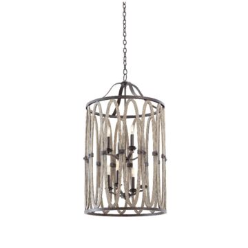 Belmont Eight Light Foyer Pendant in Florence Gold by Kalco