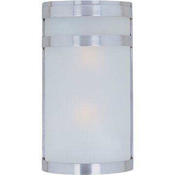 Arc Two Light Outdoor Wall Lantern in Stainless Steel by Maxim