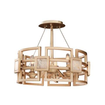 Metropolis Three Light Semi Flush Mount in Modern Gold by Kalco
