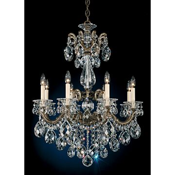 La Scala Eight Light Chandelier in Parchment Gold by Schonbek