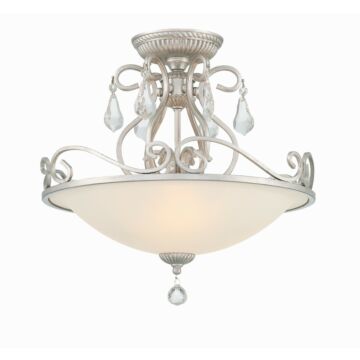 Ashton Three Light Semi Flush Mount in Olde Silver by Crystorama