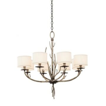 Kalco Denali 8 Light Rustic Chandelier in Bronze Jewel Tone