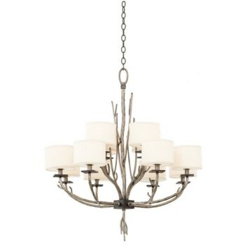 Kalco Denali 12 Light Rustic Chandelier in Bronze Jewel Tone