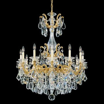 La Scala 12 Light Chandelier in Heirloom Gold by Schonbek