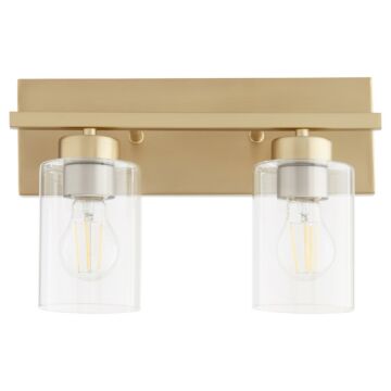 Carter 2-Light Bathroom Vanity Light in Aged Brass