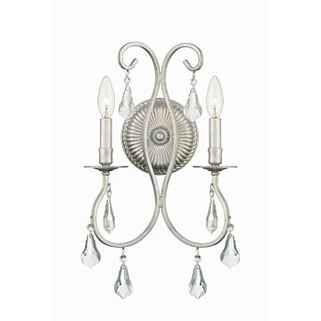 Ashton Two Light Wall Sconce in Olde Silver by Crystorama