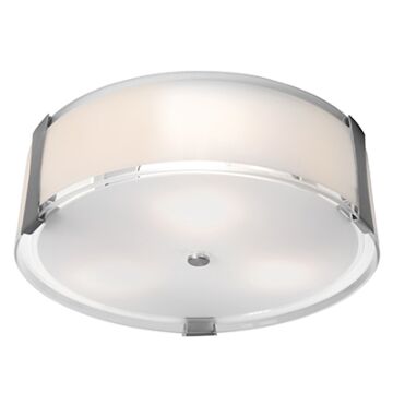 Tara Three Light Flush Mount in Brushed Steel by Access