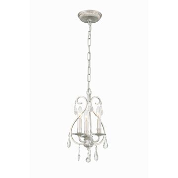 Ashton Three Light Mini Chandelier in Olde Silver by Crystorama