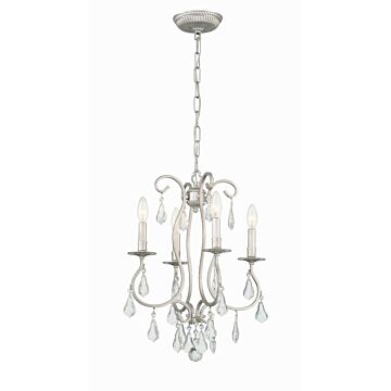 Ashton Four Light Mini Chandelier in Olde Silver by Crystorama