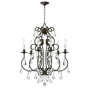 Ashton Six Light Chandelier in English Bronze by Crystorama