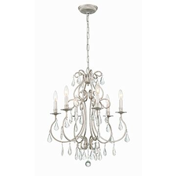 Ashton Six Light Chandelier in Olde Silver by Crystorama